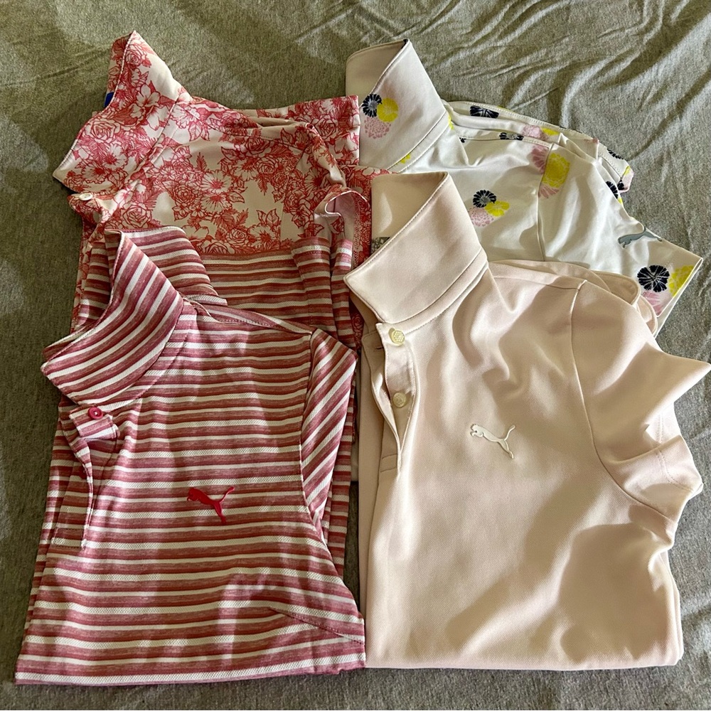 Bundle of 4 Puma Girls Golf Polos 13-14
